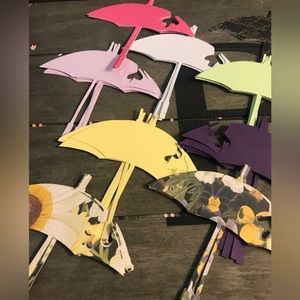 Set 24 Pcs Umbrella Ephemera Scrapbooking Journaling